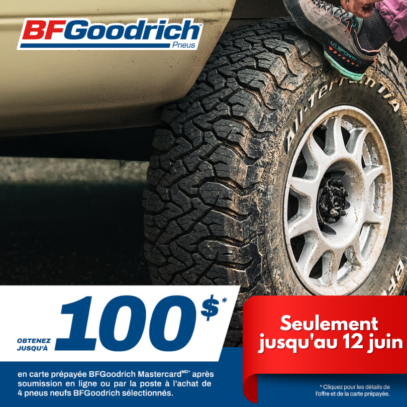 Promotion et remise postale sur les pneus BFGoodrich.