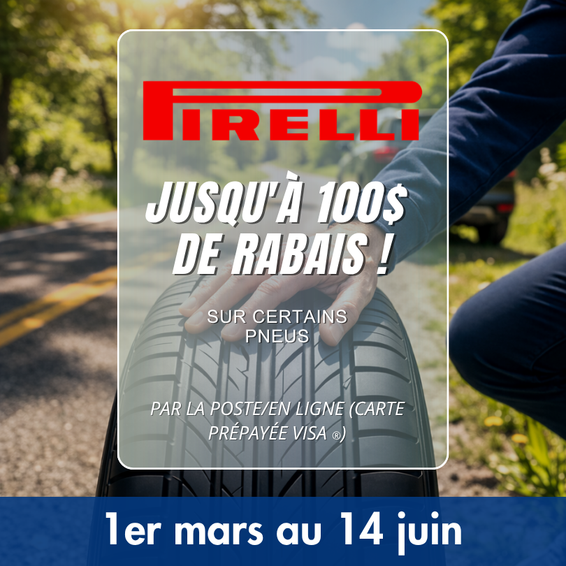 Rabais sur les pneus Pirelli